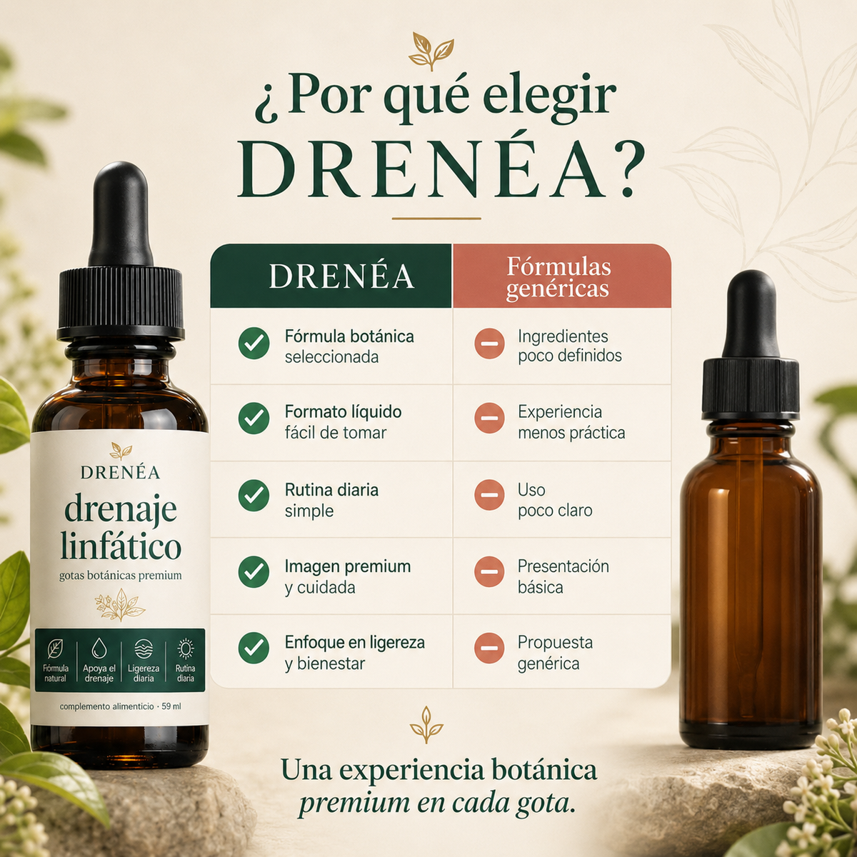 Comparativa: DRENÉA frente a fórmulas genéricas